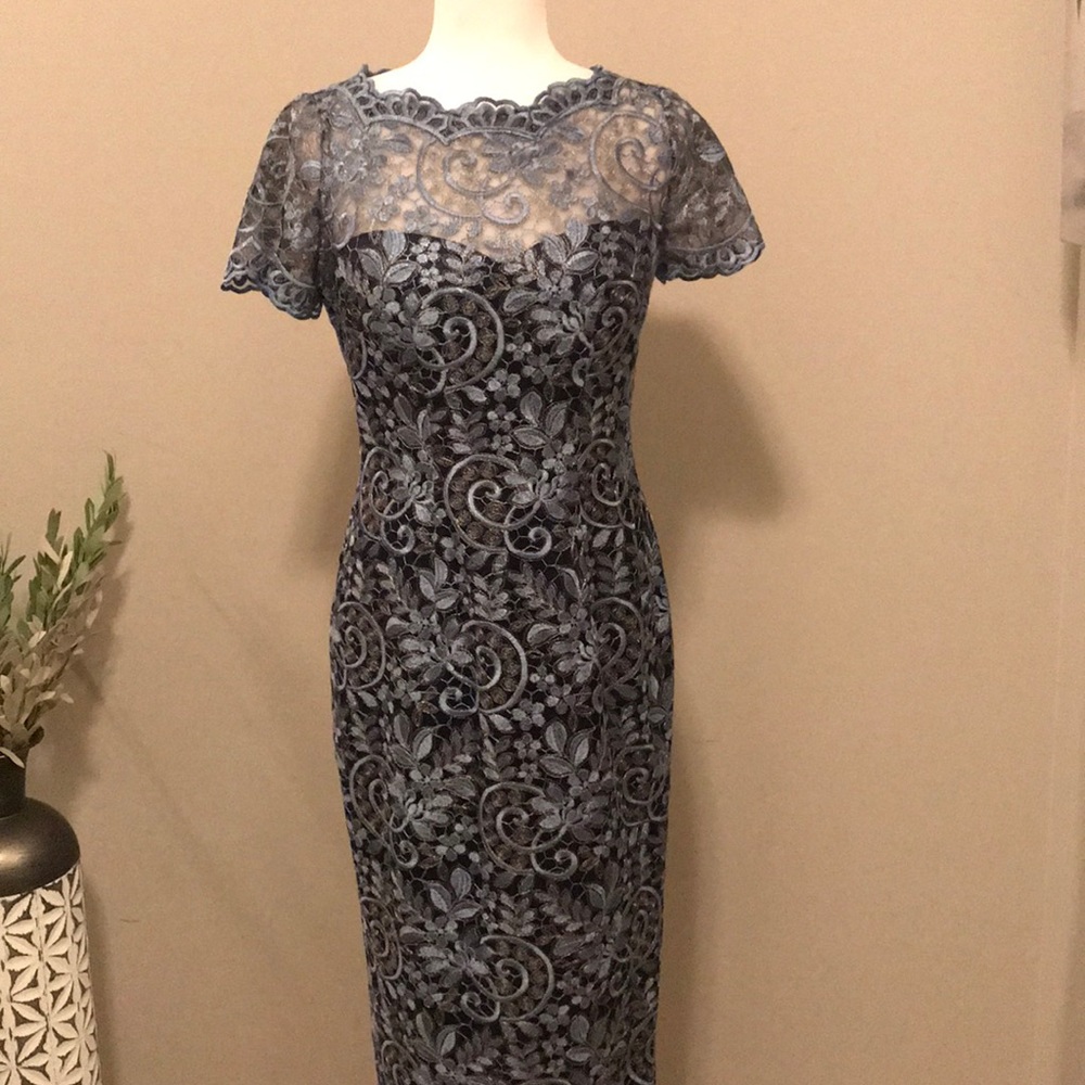 Js Collections Metallic Scroll-Embroidered Dress - image 5